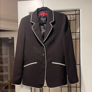 Anne Klein Black Blazer with White Piping